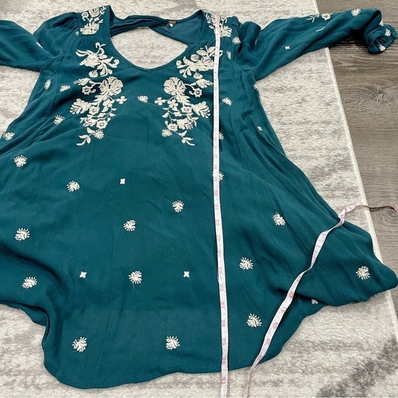 Free People Green Sweet Tennessee Embroidered Long Sleeve Dress - Picture 14 of 15
